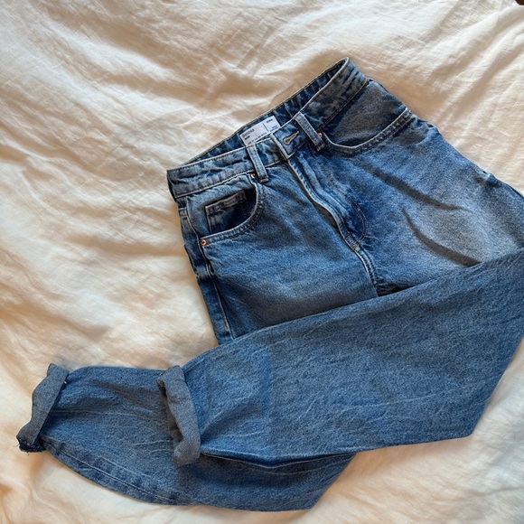 Bershka Denim - Bershka Mom Jeans Denim Premium Cropped 00